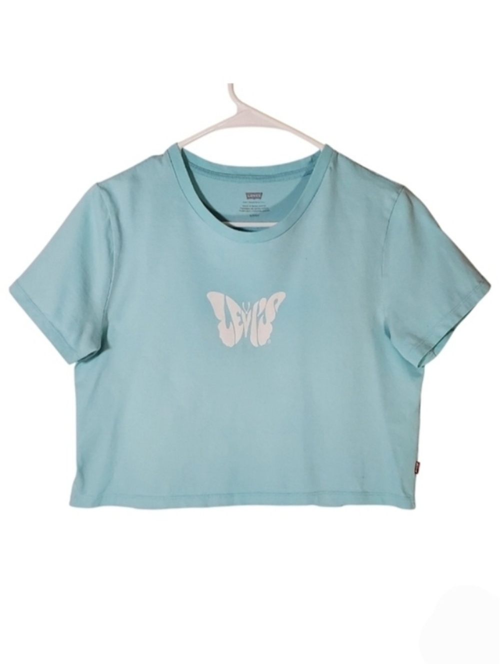 2403 * Levi's Jordie Butterfly Graphic Crop Tee Blue Size S